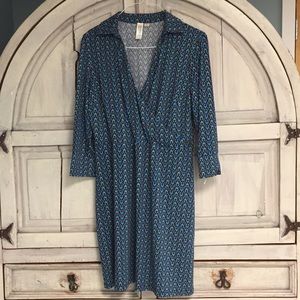 Soho Blue Green Detail Dress with Belt